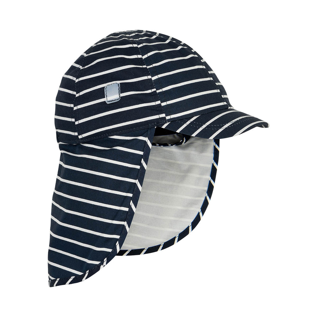 Legionnaires Cotton UV Sun Hat, Navy Stripes, ages from 1 - 4 years