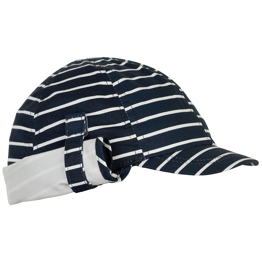 Legionnaires Cotton UV Sun Hat, Navy Stripes, ages from 1 - 4 years