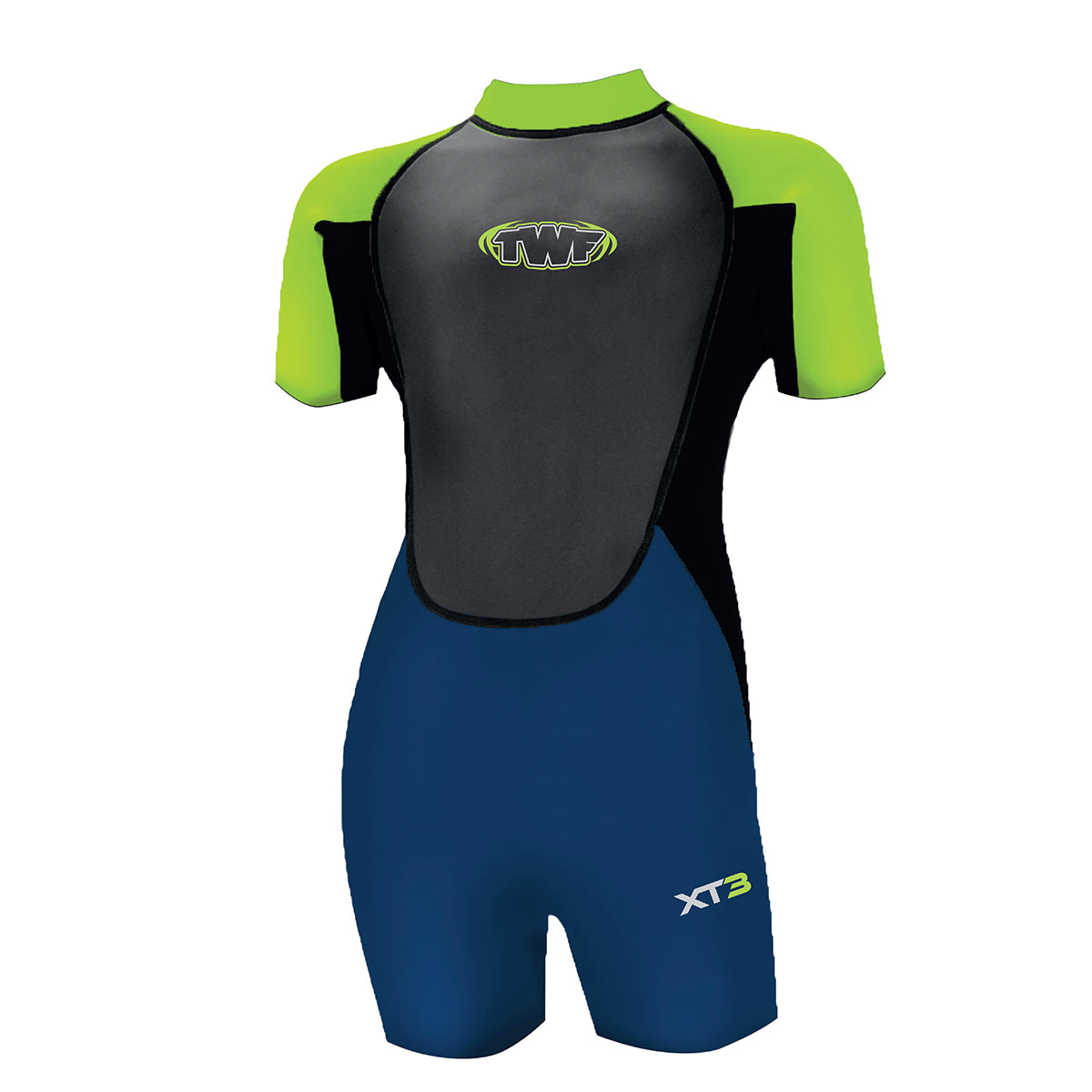 XT3 Children's Short Wetsuit, Lime, sizes from age 514 PuddleDucks