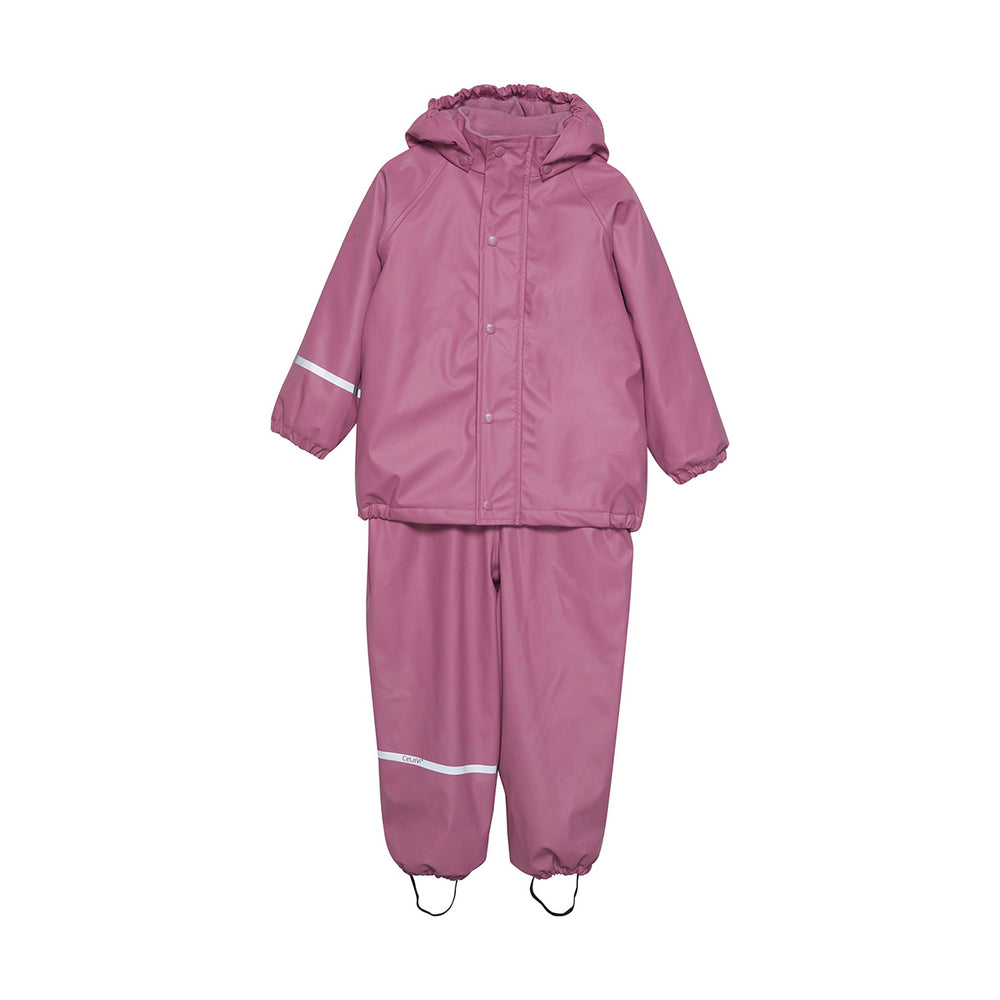 Fleece-lined Waterproof Trousers & Jacket Set, Berry, age 8-9