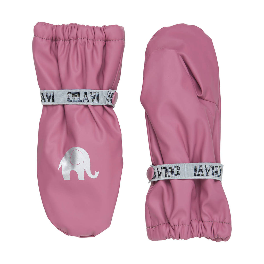 Fleece-lined Waterproof Mittens - Berry, ages from 1-6