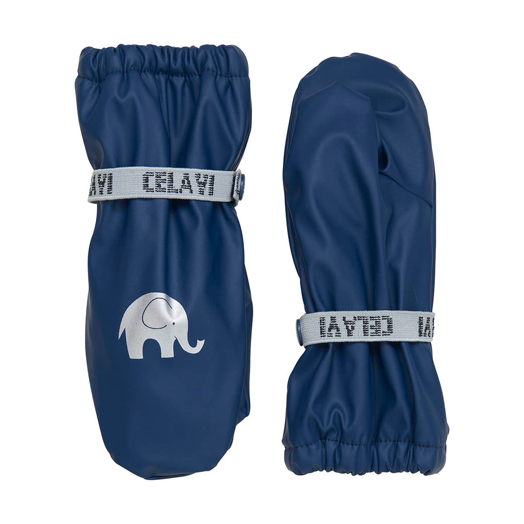 Fleece-lined Waterproof Mittens - Deep Blue, age 4-6