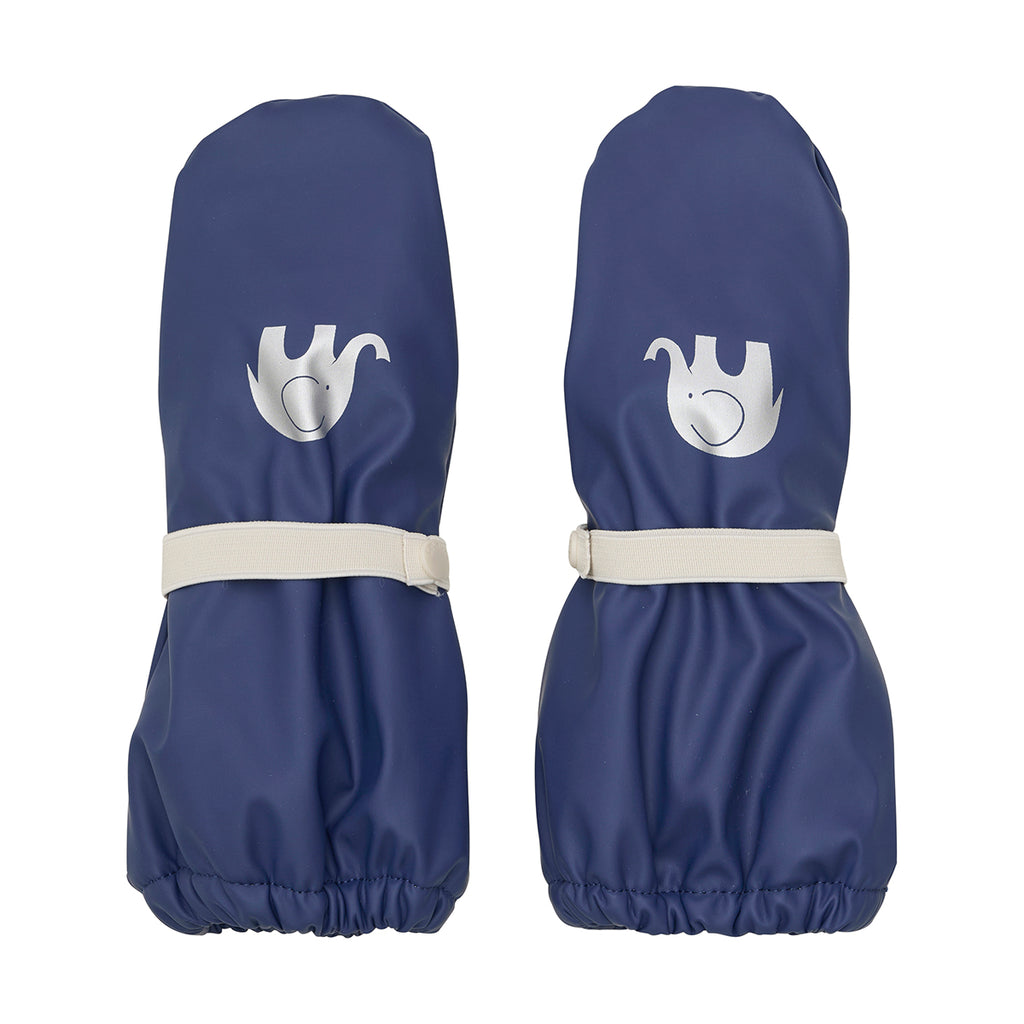Fleece-lined Waterproof Mittens - Blue, ages from 0-6 years