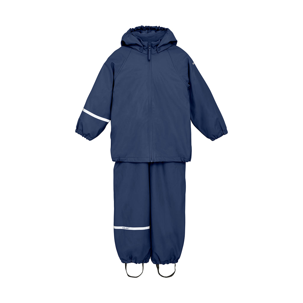 Fleece-lined Trousers & Jacket Waterproof Set, Blue, ages from 5-11 years