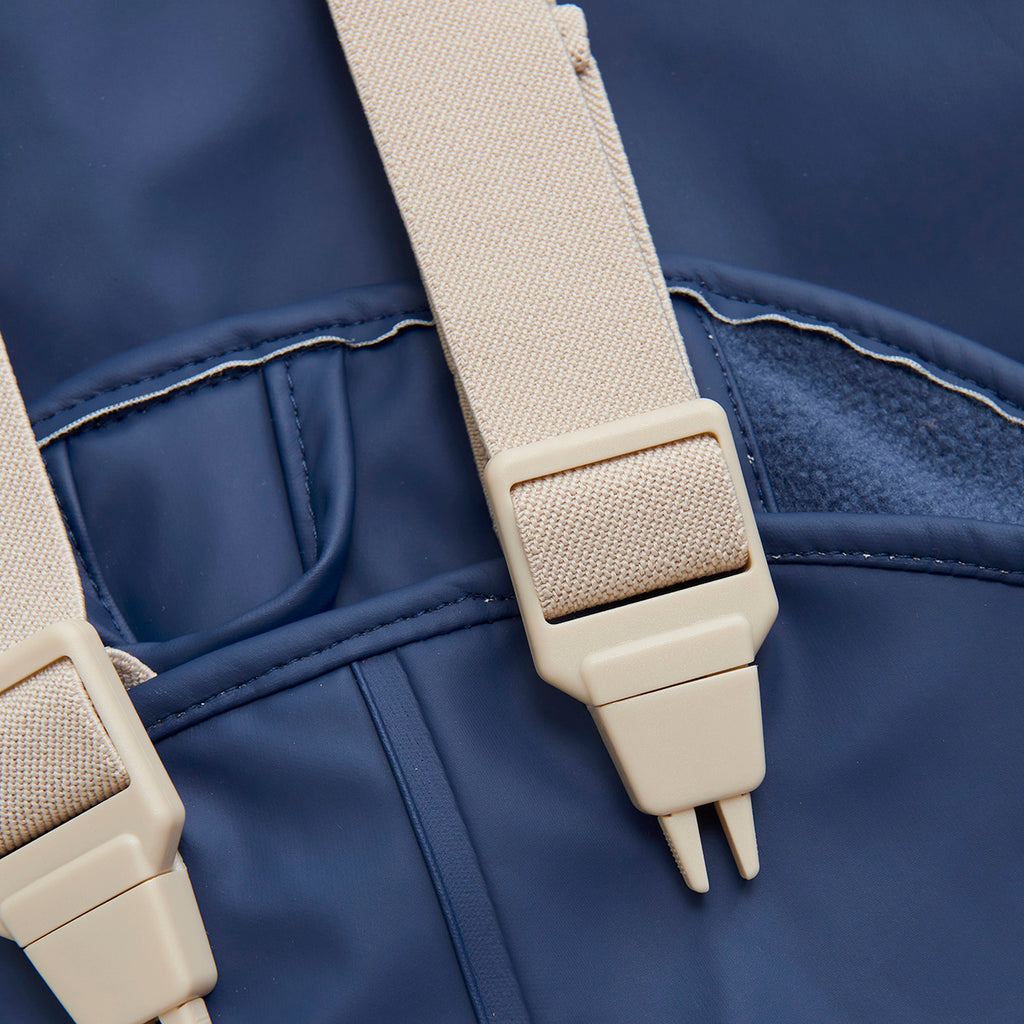 Fleece-lined Dungarees & Jacket Rain Set, Blue Doggies, ages from 1-4 years
