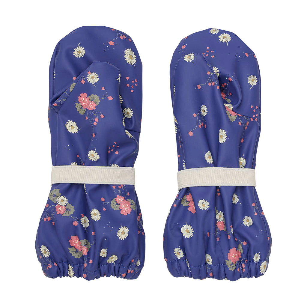 Fleece-lined Waterproof Mittens - Daisies, ages from 0-6 years