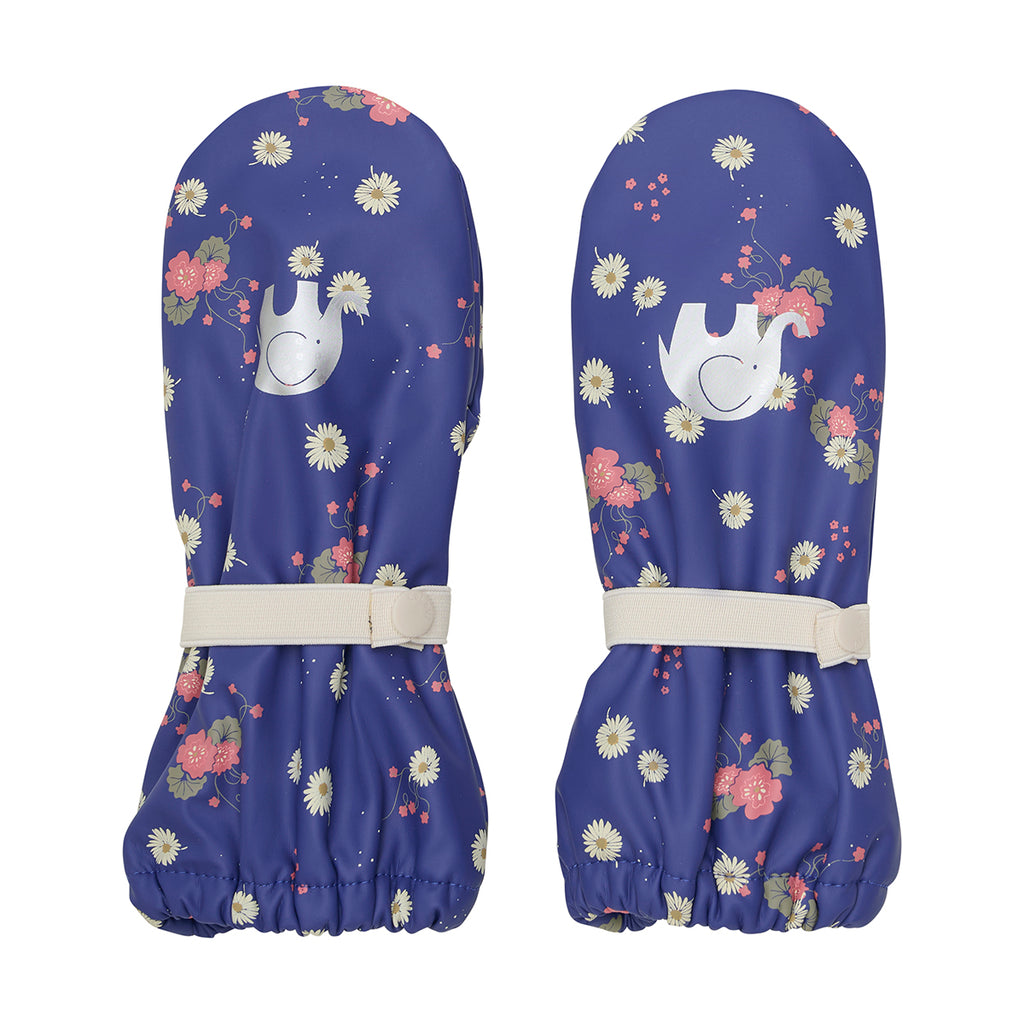 Fleece-lined Waterproof Mittens - Daisies, ages from 0-6 years