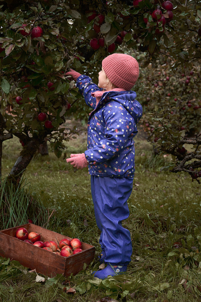 Fleece-lined Waterproof Set, Daises, ages from 1-11 years