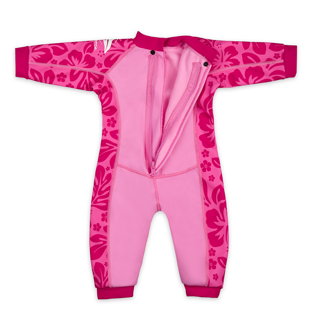 Baby Splashy Warm Lined UV50+ Swimsuit - Pink Oahu, age 1-2