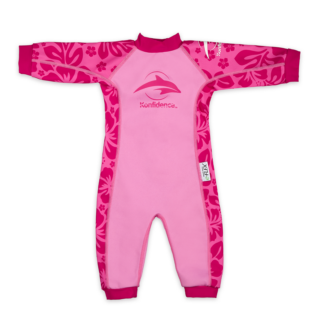 Baby Splashy Warm Lined UV50+ Swimsuit - Pink Oahu, age 1-2