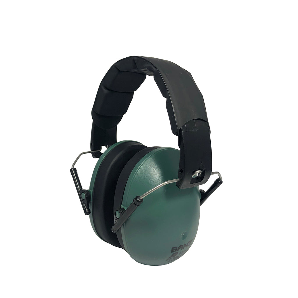 New! Kids Banz Ear Defenders, Dark Green, ages 3-10