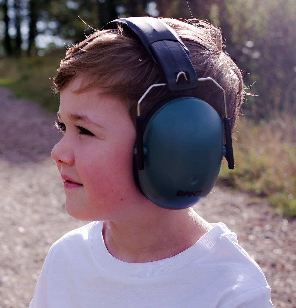 New! Kids Banz Ear Defenders, Dark Green, ages 3-10