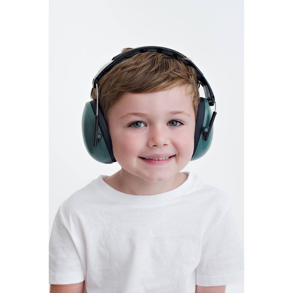 New! Kids Banz Ear Defenders, Dark Green, ages 3-10