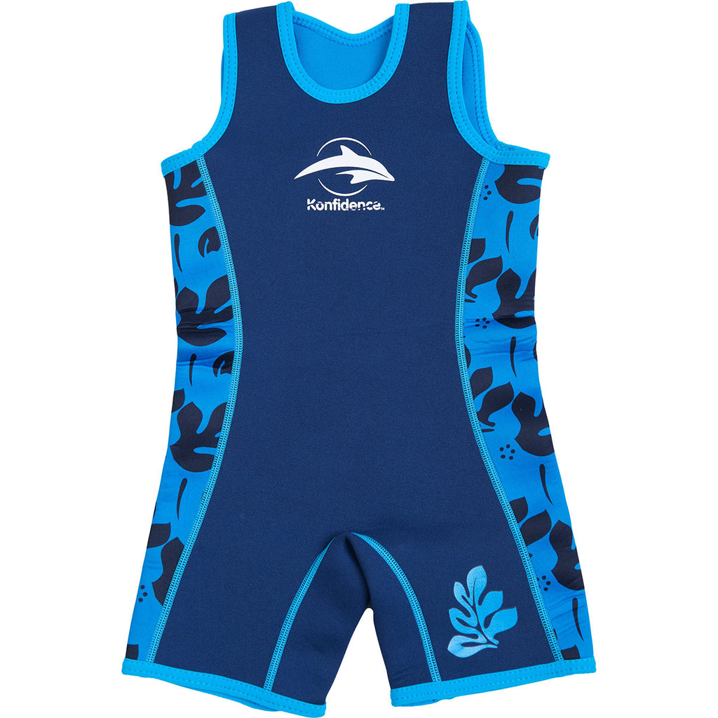 Beach & Pool Wetsuit - Blue Palm, ages 2-3 & 6-7