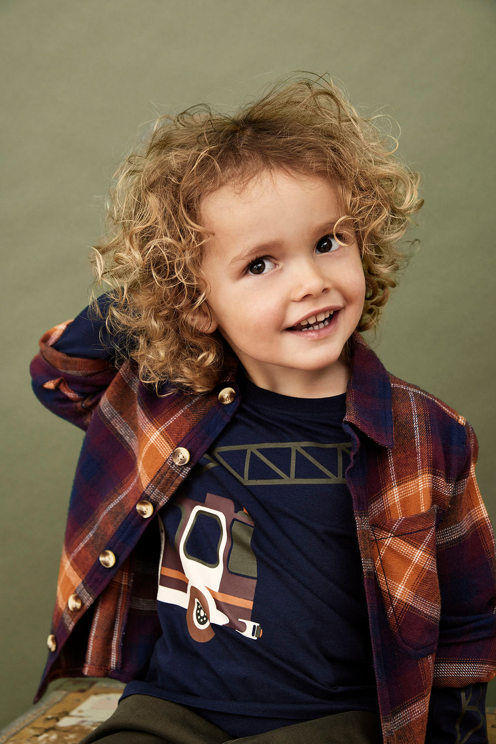 Long sleeved Organic Cotton Top - Crane, ages from 5-8