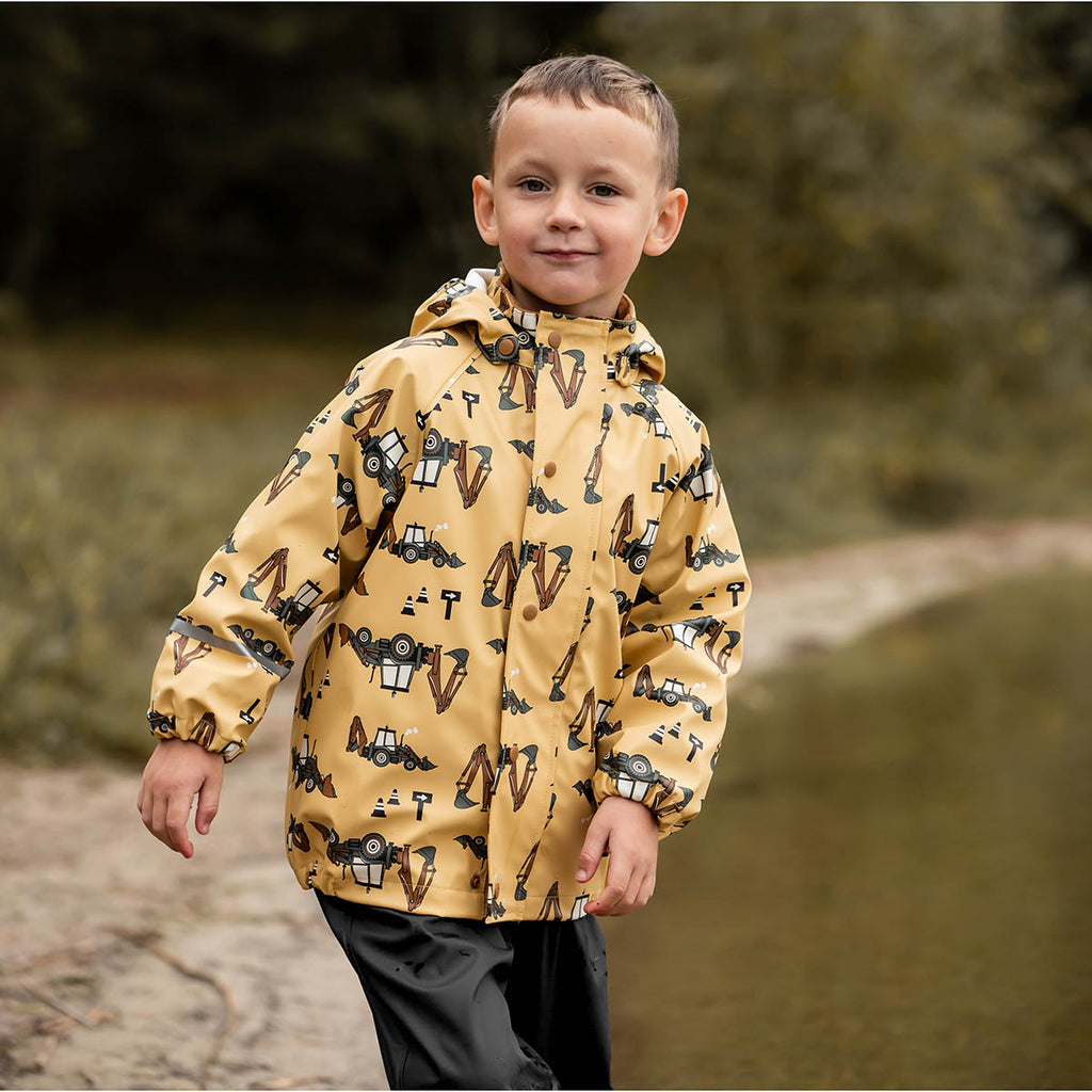 Dungarees & Jacket Waterproof Set, Diggers, age 2-3 (generous fit)
