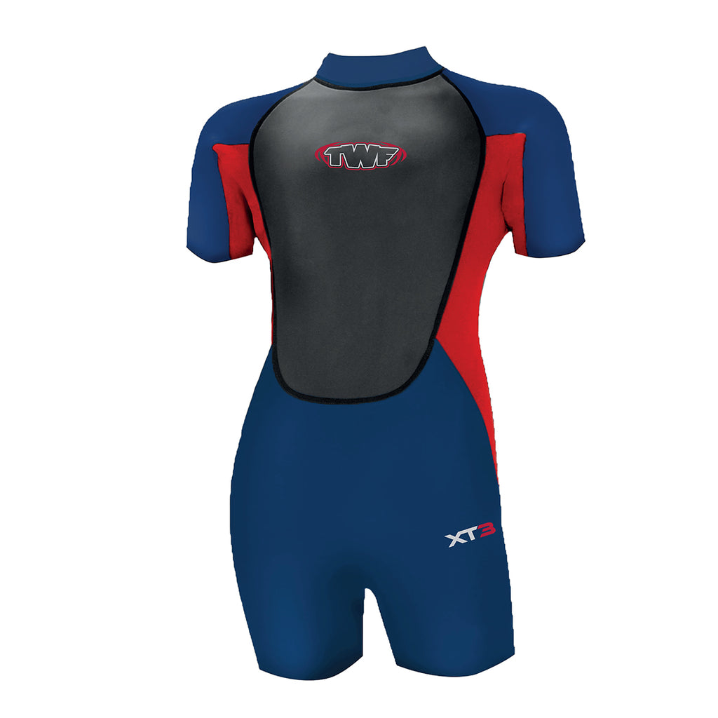 Kids Short Wetsuit Red-Navy