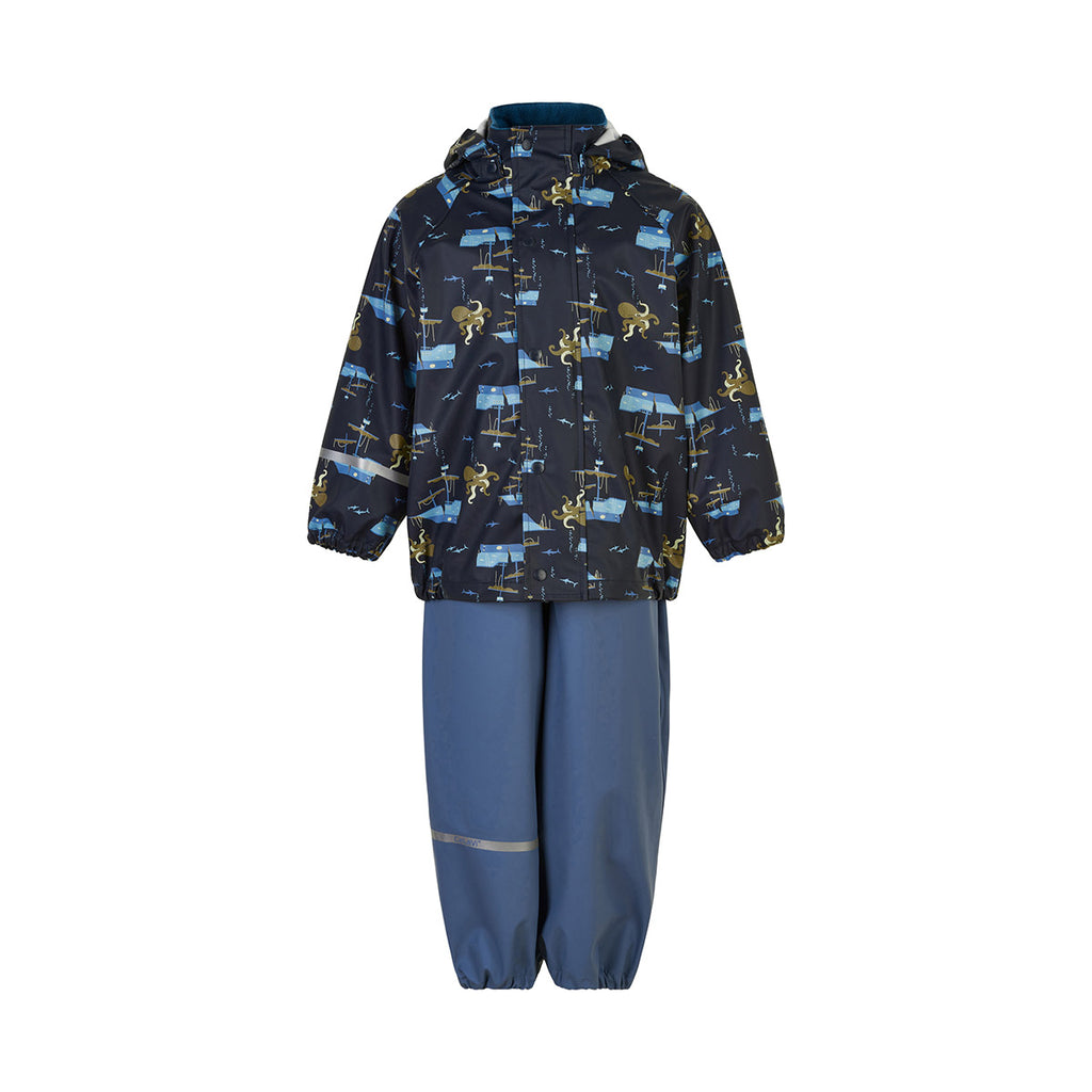Dungarees & Jacket Waterproof Set, Deep Blue Sea, age 2 to 3 (generous fit)
