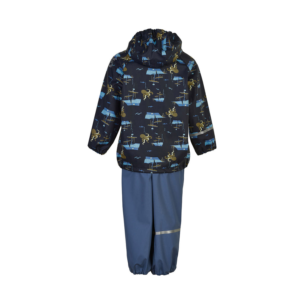 Dungarees & Jacket Waterproof Set, Deep Blue Sea, age 2 to 3 (generous fit)