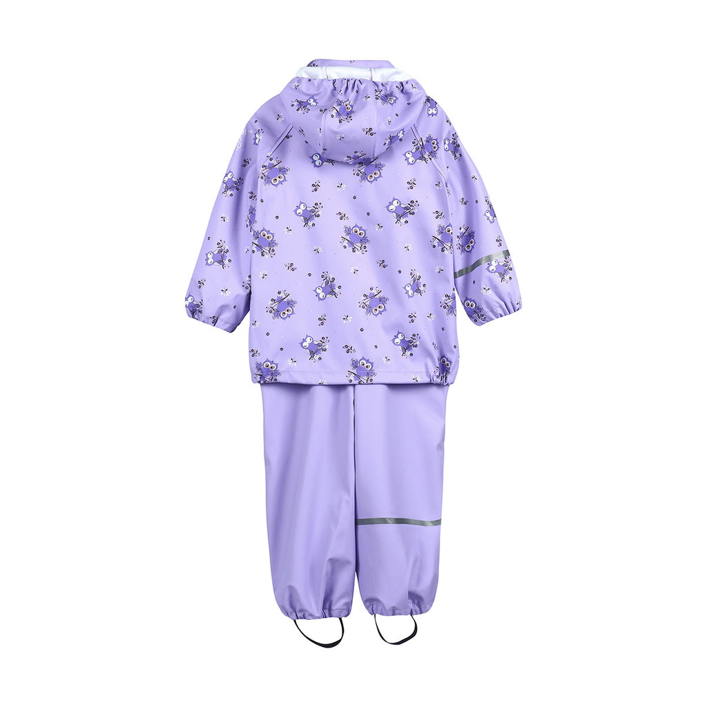 Lilac Owls Trousers & Jacket Waterproof Set, age 6-7 years
