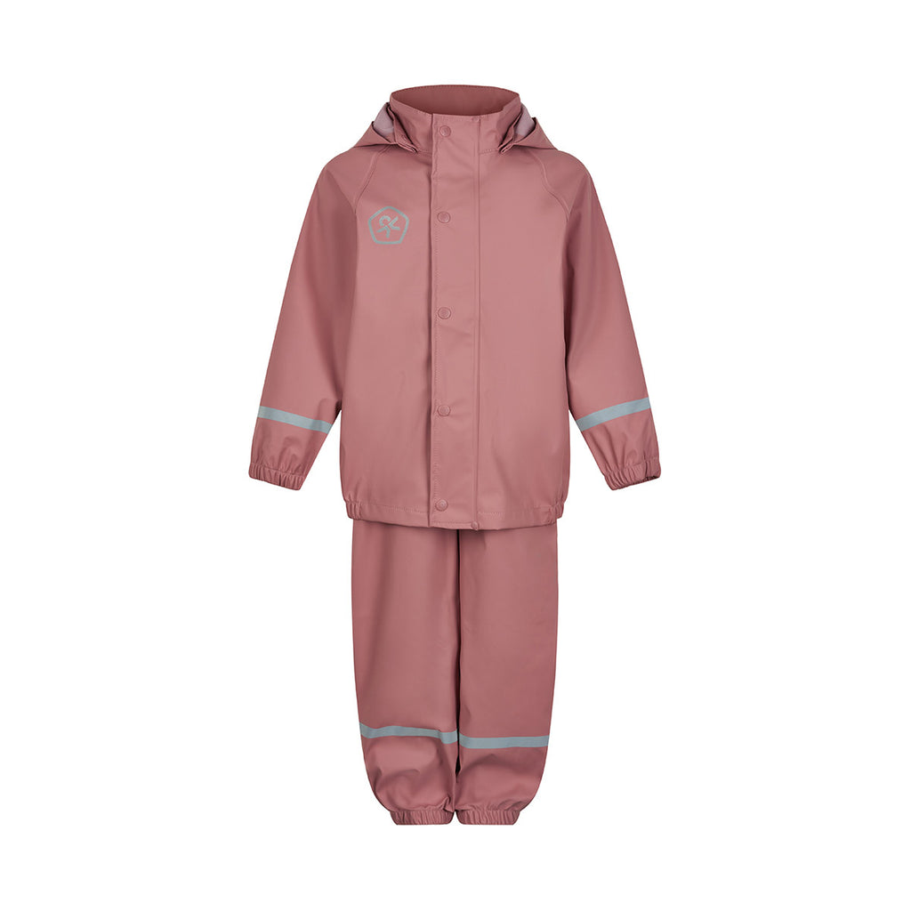 Waterproof Dungarees and Jacket Set, Dusky Pink, sizes from ages 3-9