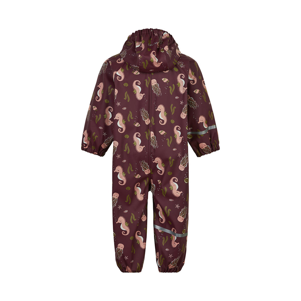 Waterproof Overall, Purple Sea Horses, age 3-4