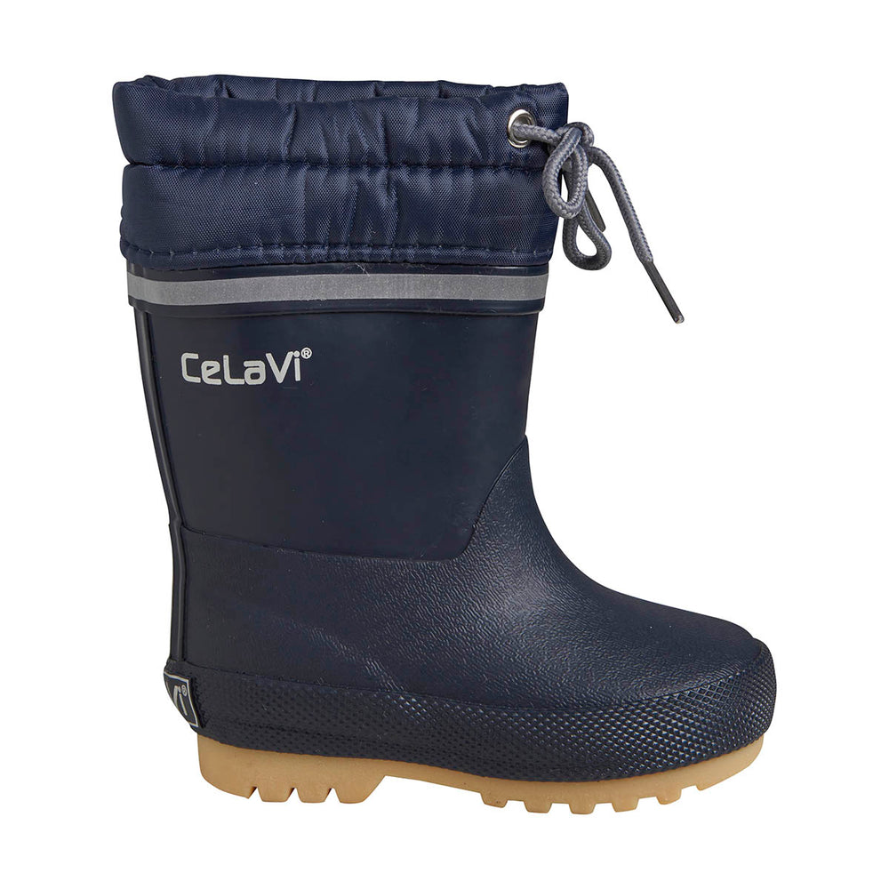 Natural Rubber Winter Lined Wellies - Navy, size EU26 (UK8.5)
