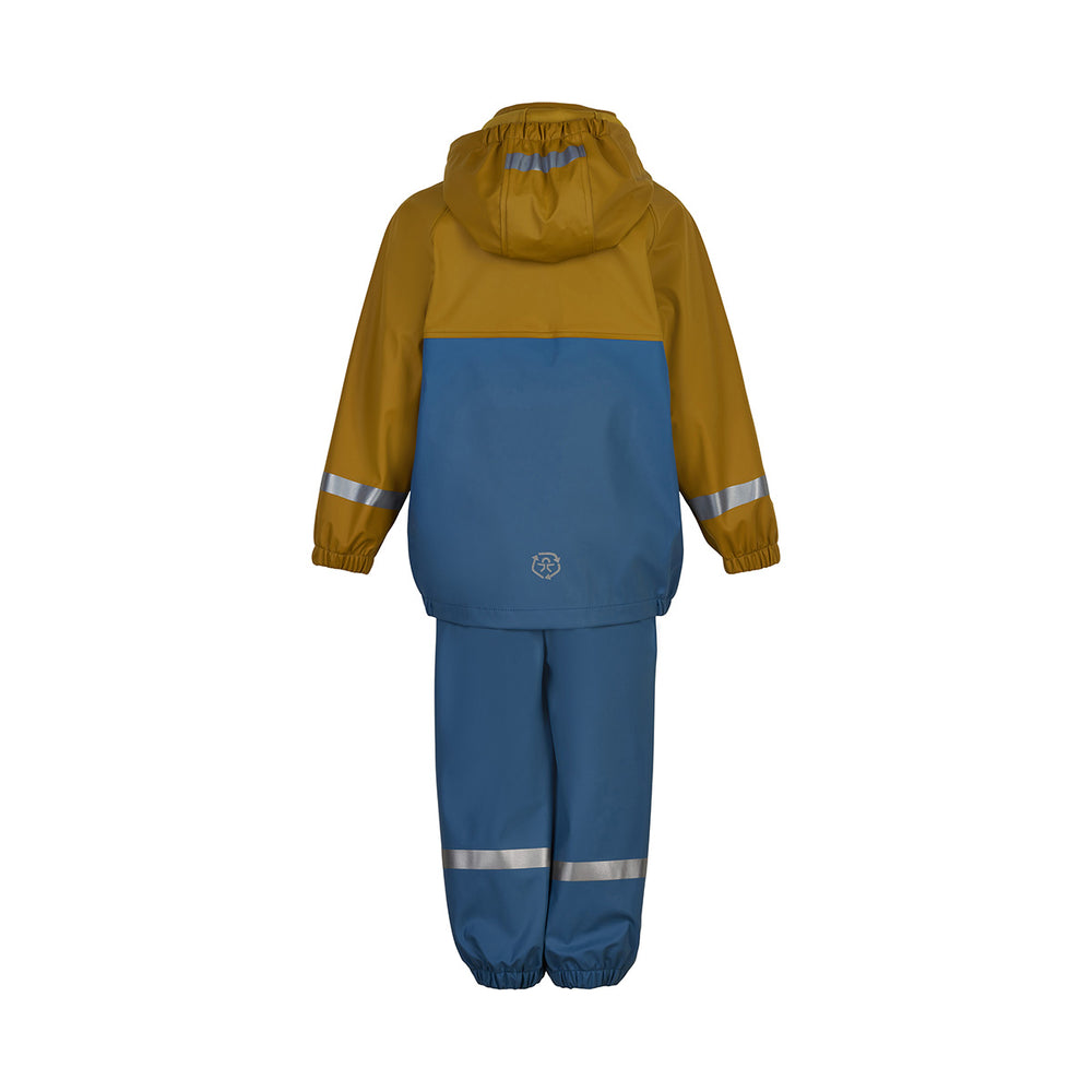 Waterproof Dungarees & Jacket Set, Blue/Yellow, age 2-3 (small fit)
