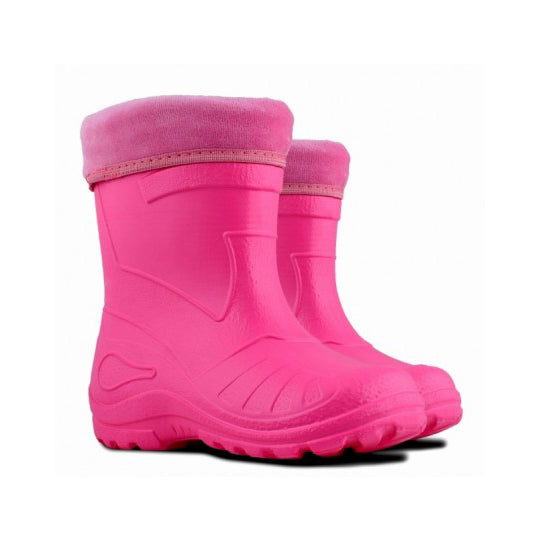 Snow Boots Girls Warm Wellies Kids Lined Wellies Pink Welly Boots