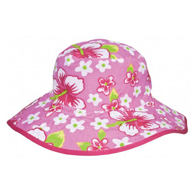 Reversible UV50+ Sun Hat, Pink Flowers, ages from 0-5 years